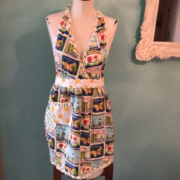 Vintage fruit vegetable crate label apron